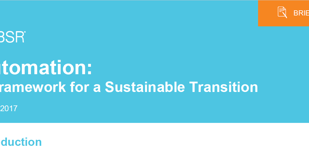 Automation: A Framework for a Sustainable Transition